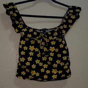 Flower off the shoulder top